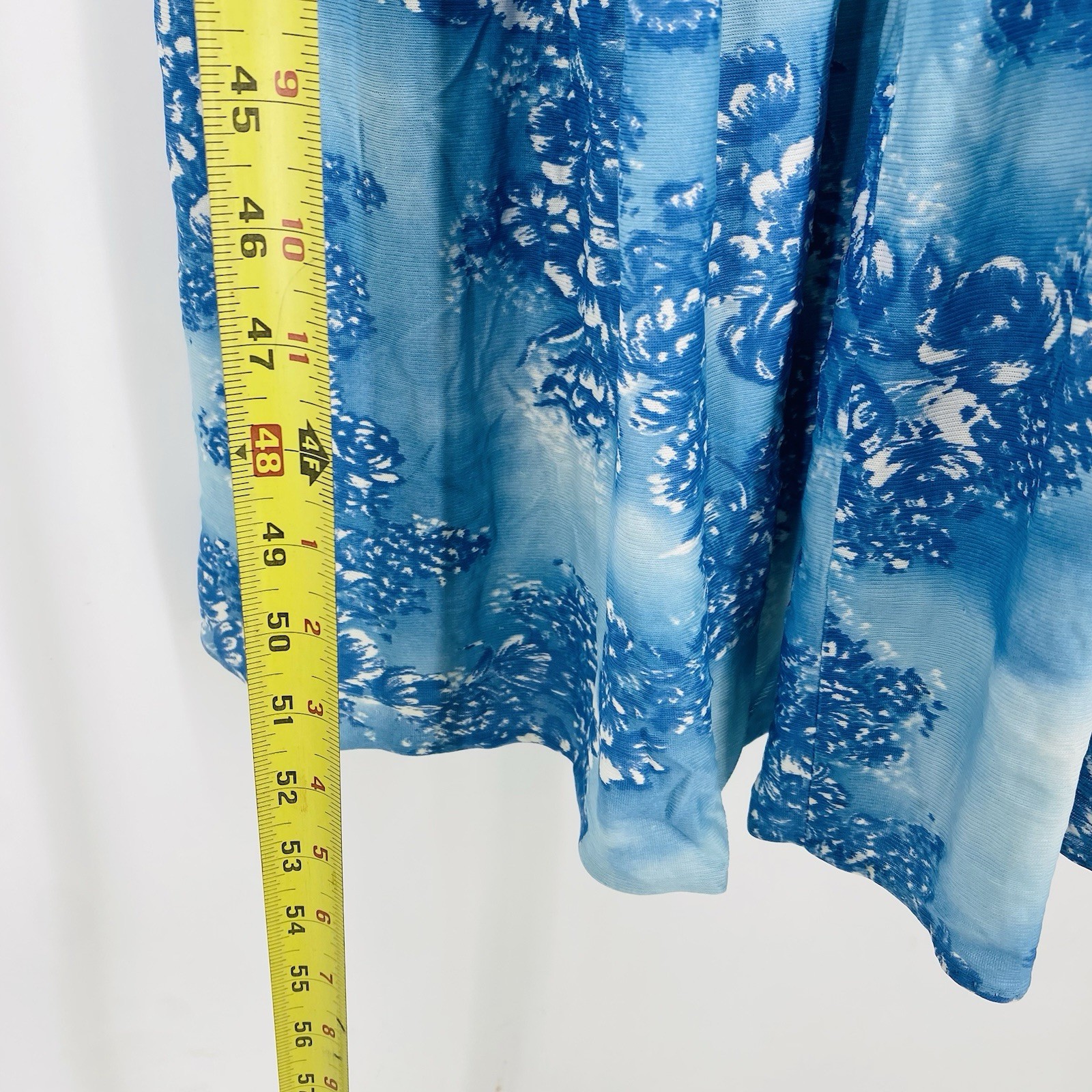 Vintage 70s Blue Floral Maxi Dress Victorian Prairie Edwardian Style Small Beach