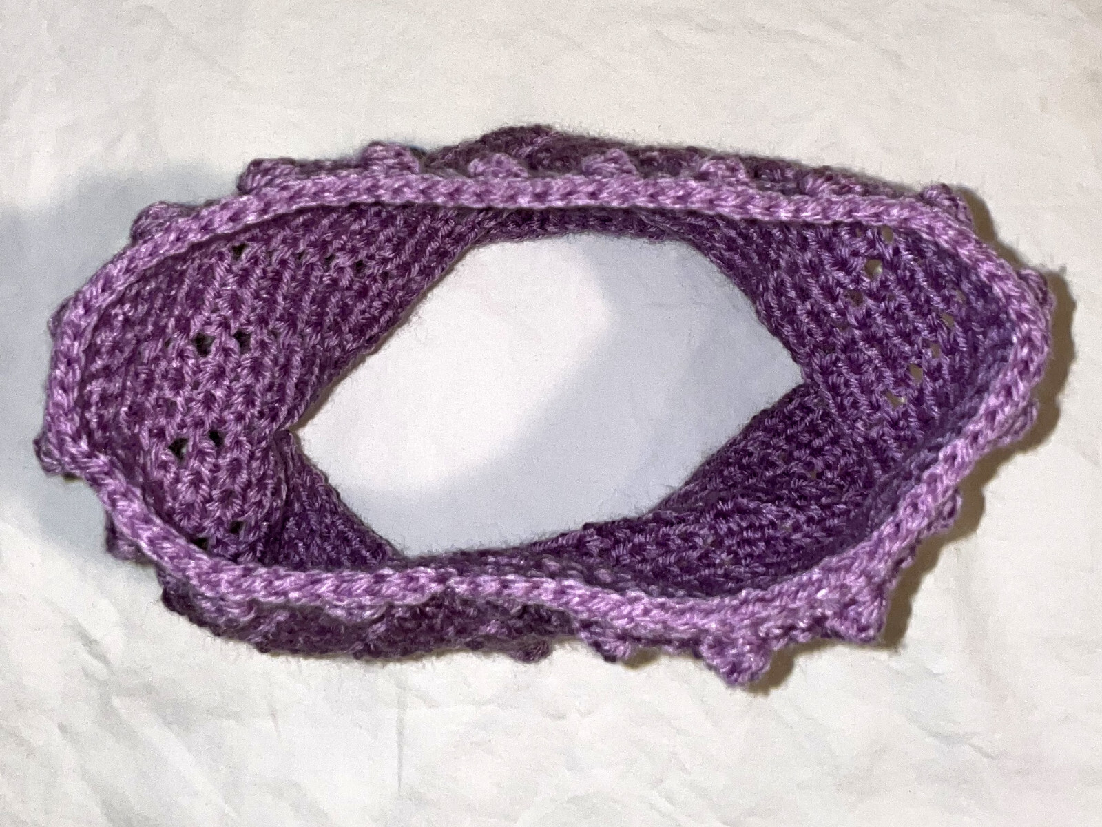 HANDMADE Knit CROCHET Wide LAVENDER HEADBAND Head WRAP Neck EAR WARMER Soft WARM