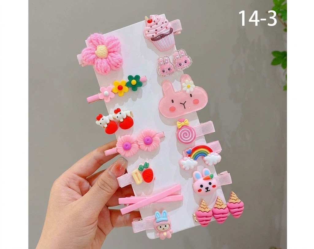 Cute Hair Clips Set Multi-Style Non-Slip Hair Accessories For Girls Daily Use