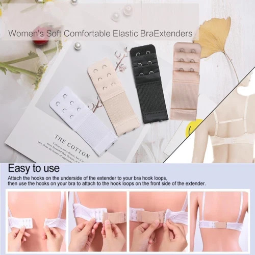 Bra Extender 3-Row (2/3/4 Hook) – Adjustable for Maternity Strapless & Tight Bra