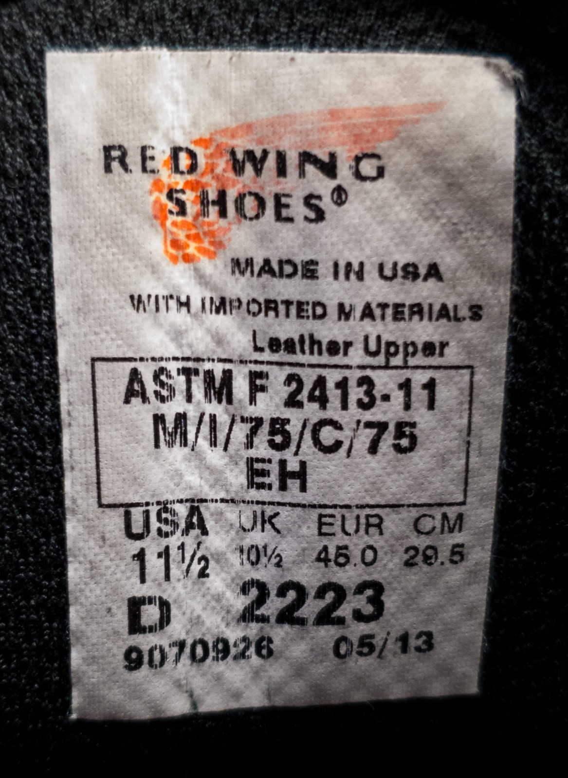 Red Wing 2223 Dynaforce Boots with Tuff Toe Size 11.5D (Steel Toe) (USA)