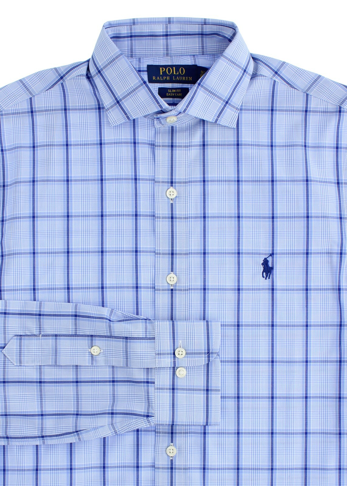 Ralph Lauren Poplin Dress Shirt Men’s Slim Fit Easy Care Casual Cotton MSRP $79