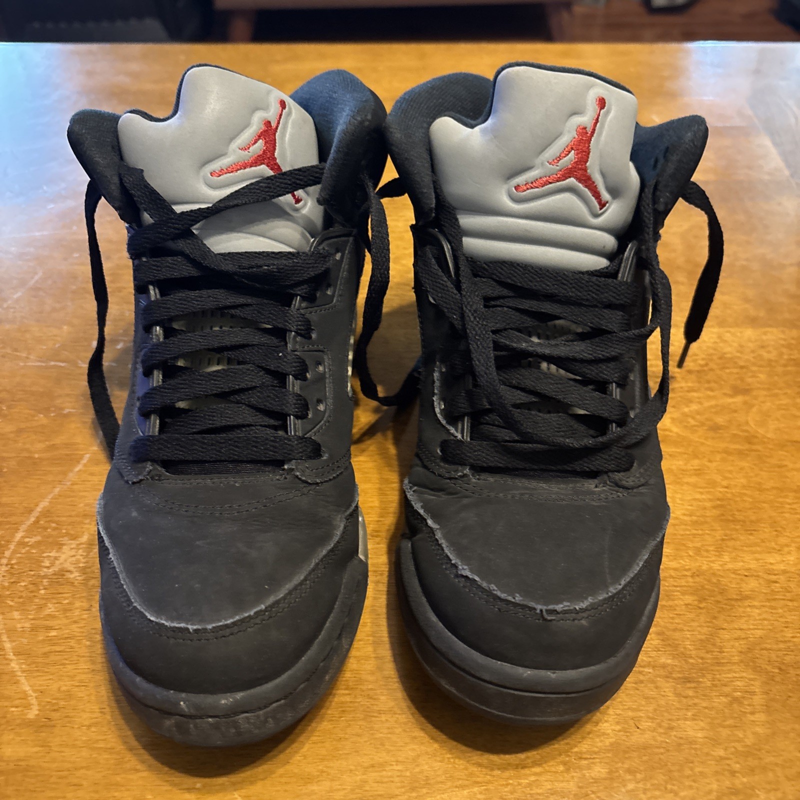Nike Air Jordan 5 Retro Black Metallic US Size Mens 7Y Womens 8.5 845036-003