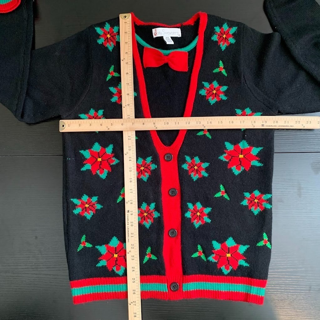 Jolly Sweaters Knit Christmas Sweater Holiday Poinsettia Women’s M