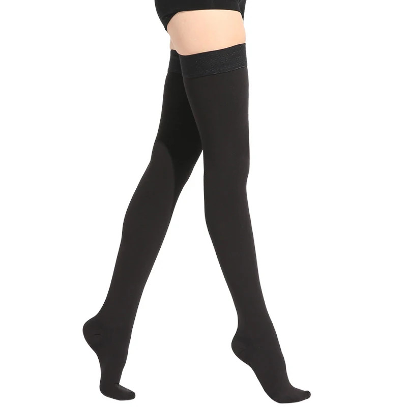 S M L XL XXL XXXL 23~32mmHg Men Woman Thigh High Medical Compression Stockin
