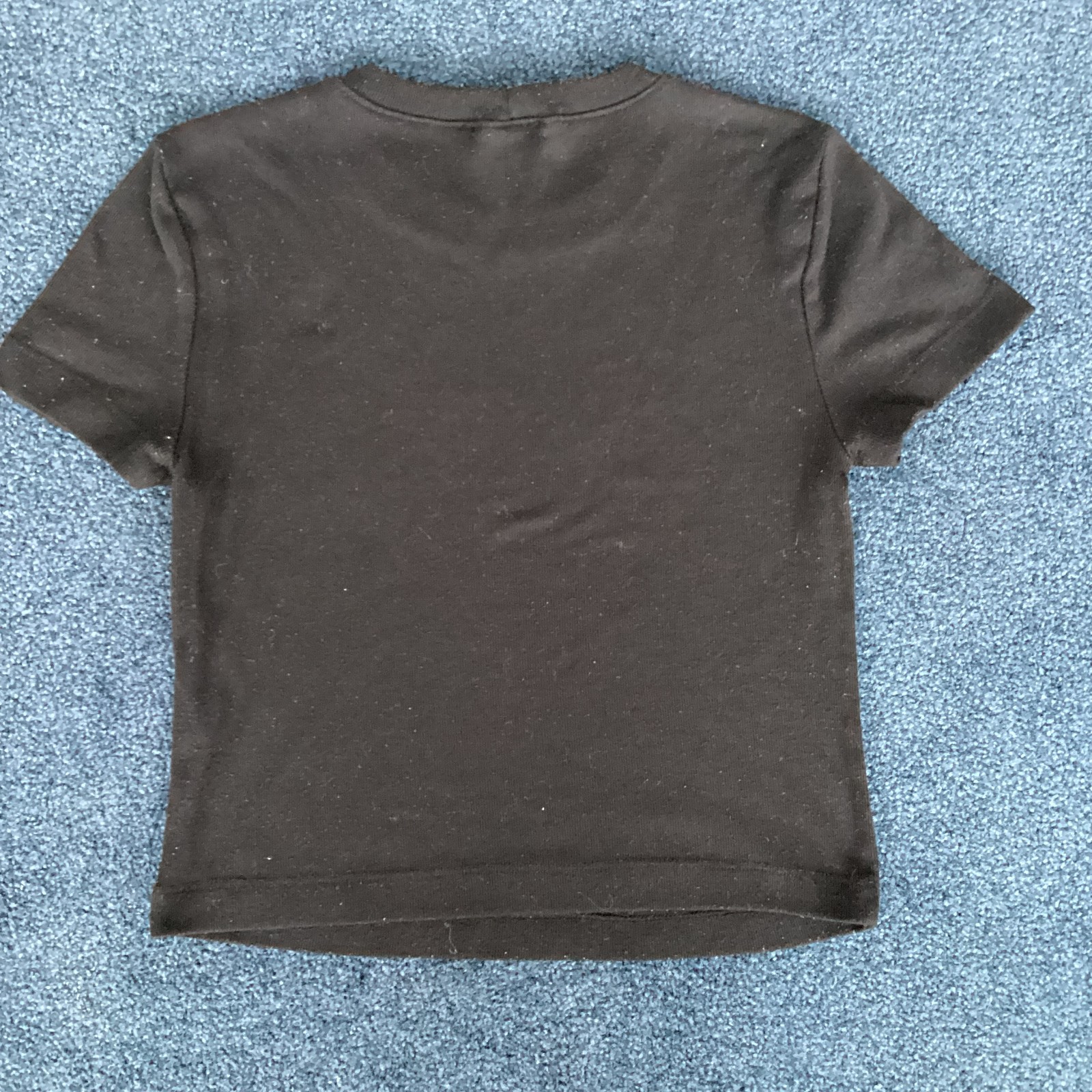 Forever 21 Black Cropped Ribbed Capped Sleeved T-shirt – Medium
