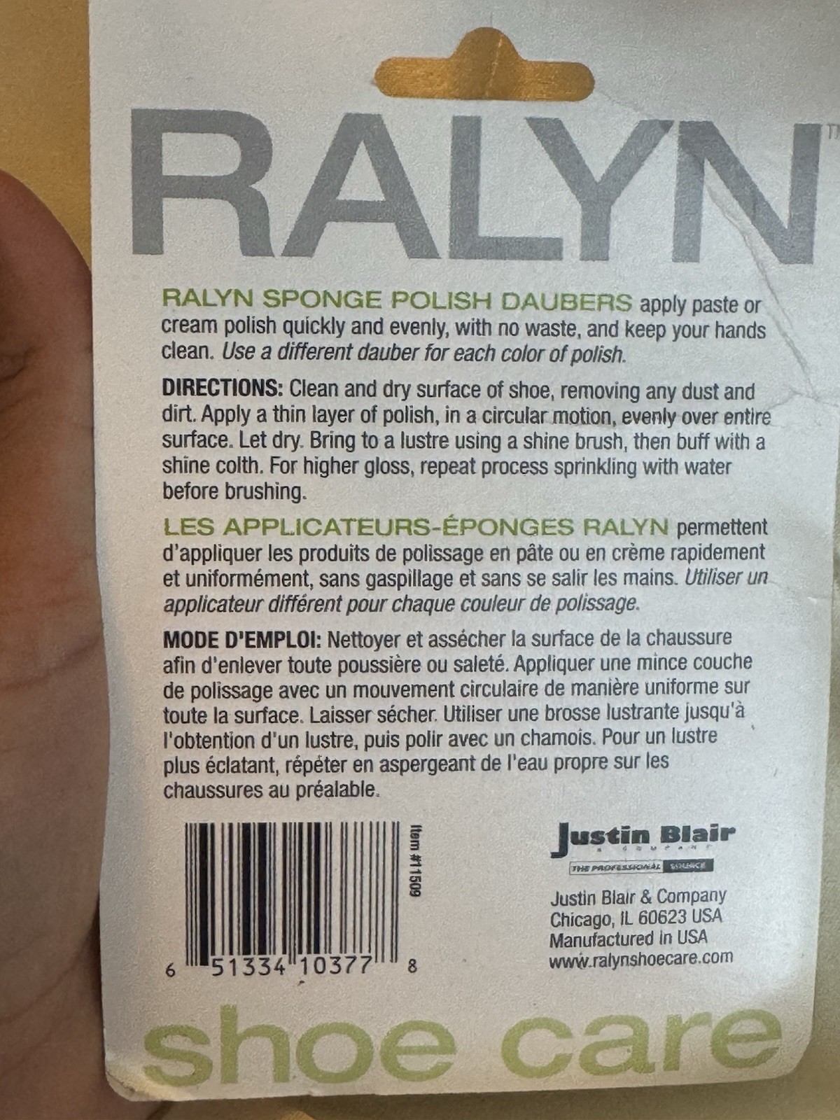Ralyn Sponge Polish Daubers Shoe Care Applicators 2 Pack MPN 11509