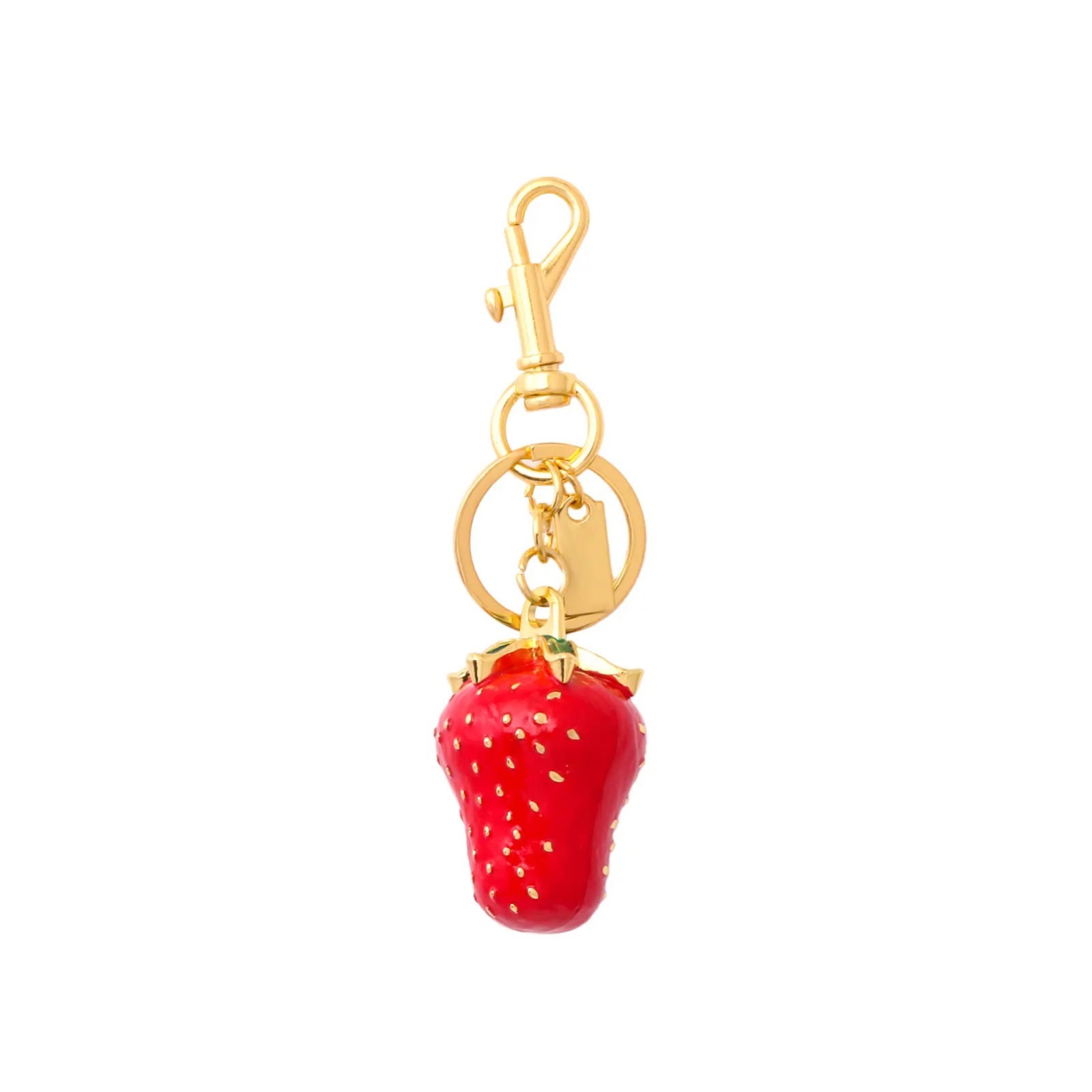 Trendy Strawberry Bag Charm Keychain Resin and Metal Brass Keychain Ornament🍓