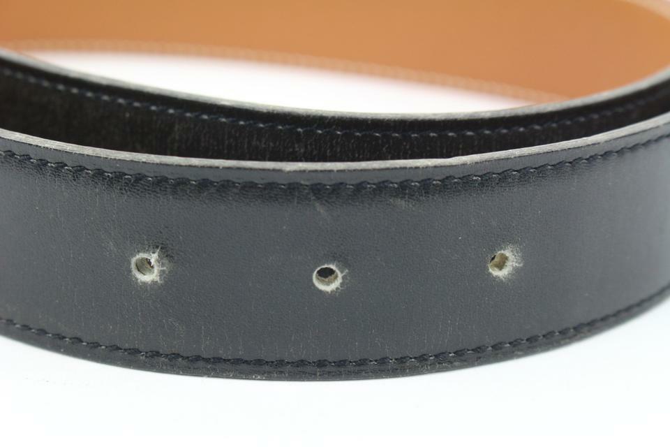 Hermès Black x Brown 18mm H Logo Belt Kit Gold 121h61