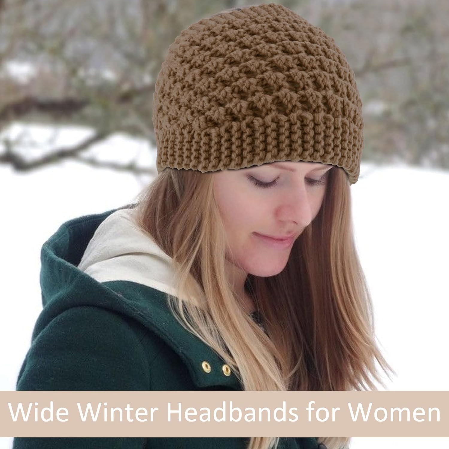 Handmade Crochet Headwrap Knit Headband Women Warmer Ear Wool Wide Turban Hairba
