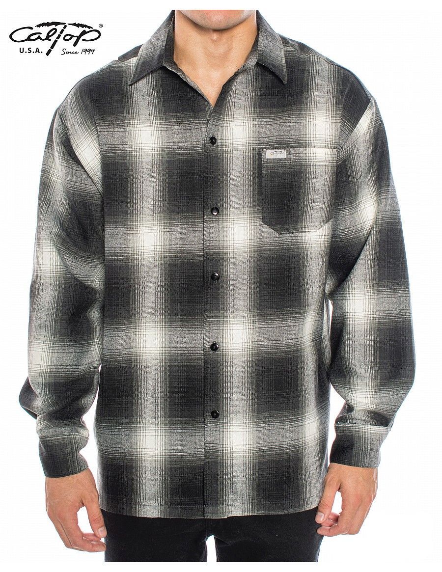 CALTOP OLD SCHOOL FLANNEL VETERANO LONGSLEEVE SHIRT PLAID SM-5X GANGSTER