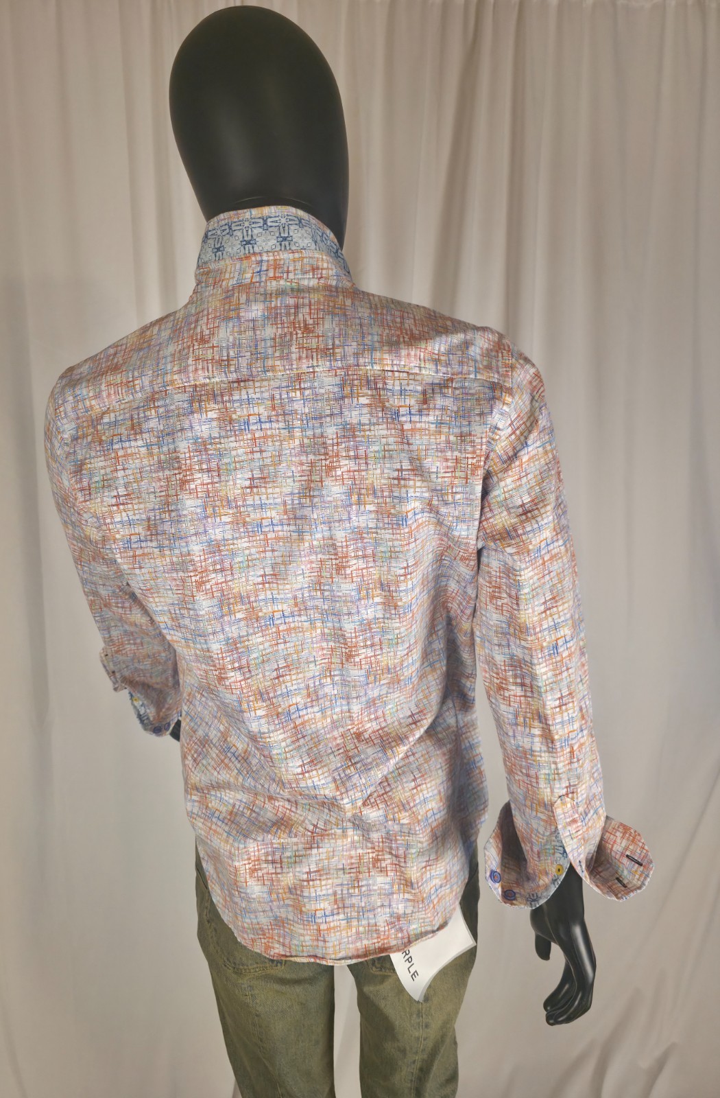 ☀️ Robert Graham “Antalya” XL shirt with multicolor cross-hatched pattern ☀️