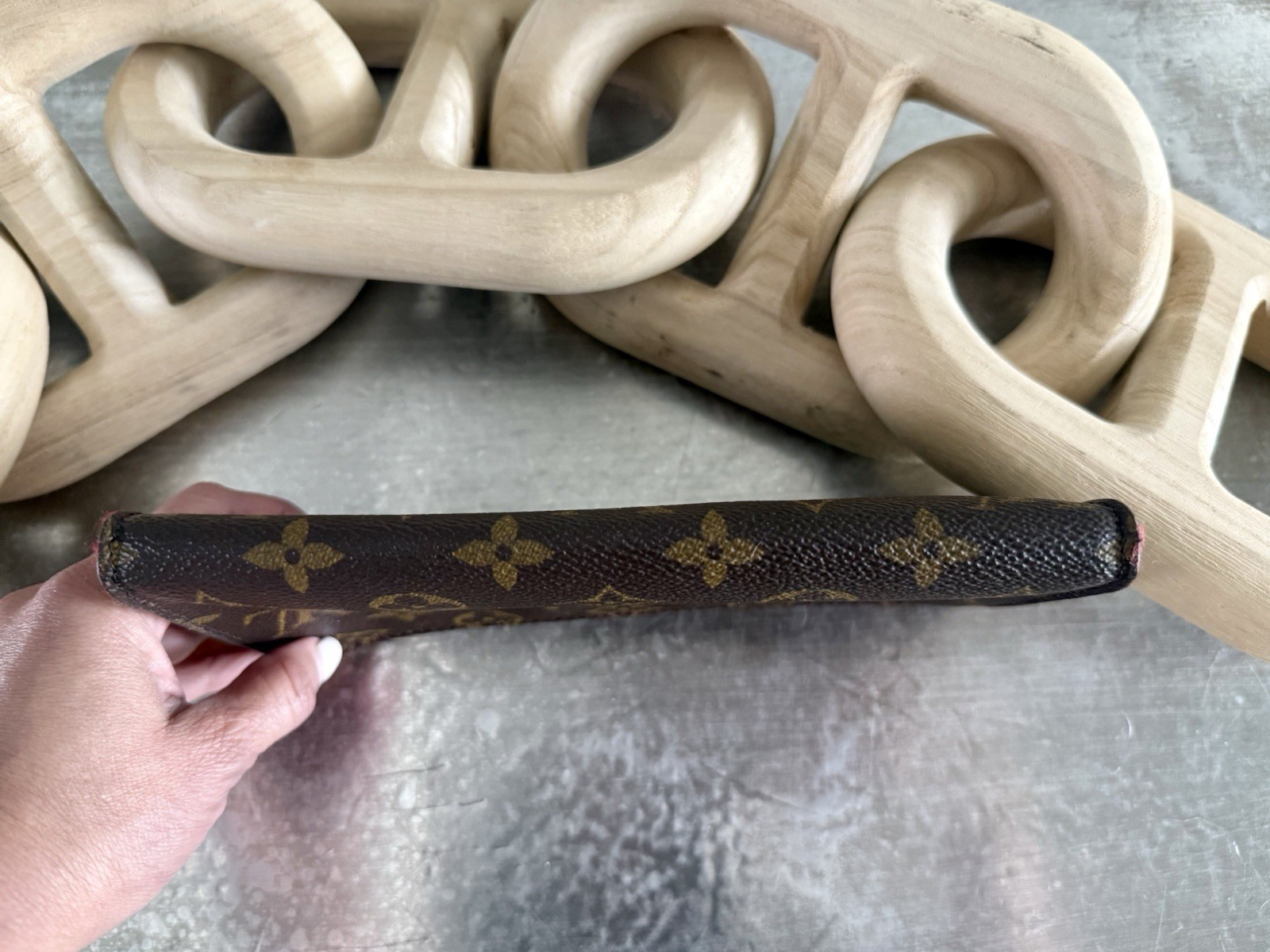 Vintage Louis Vuitton Brown Monogram Canvas Cosmetic Pouch – Authentic France