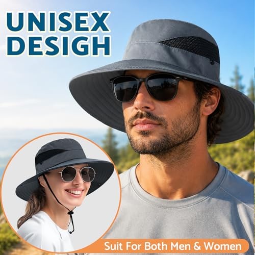 Sun Hat UPF 50+ Wide Brim Bucket Hat Fishing Hiking Beach Outdoor Unisex