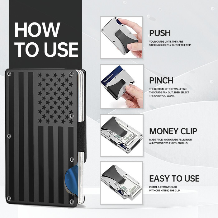 Minimalist Slim Wallet for Men, Credit Card Holder & Money Clip Wallet for Men