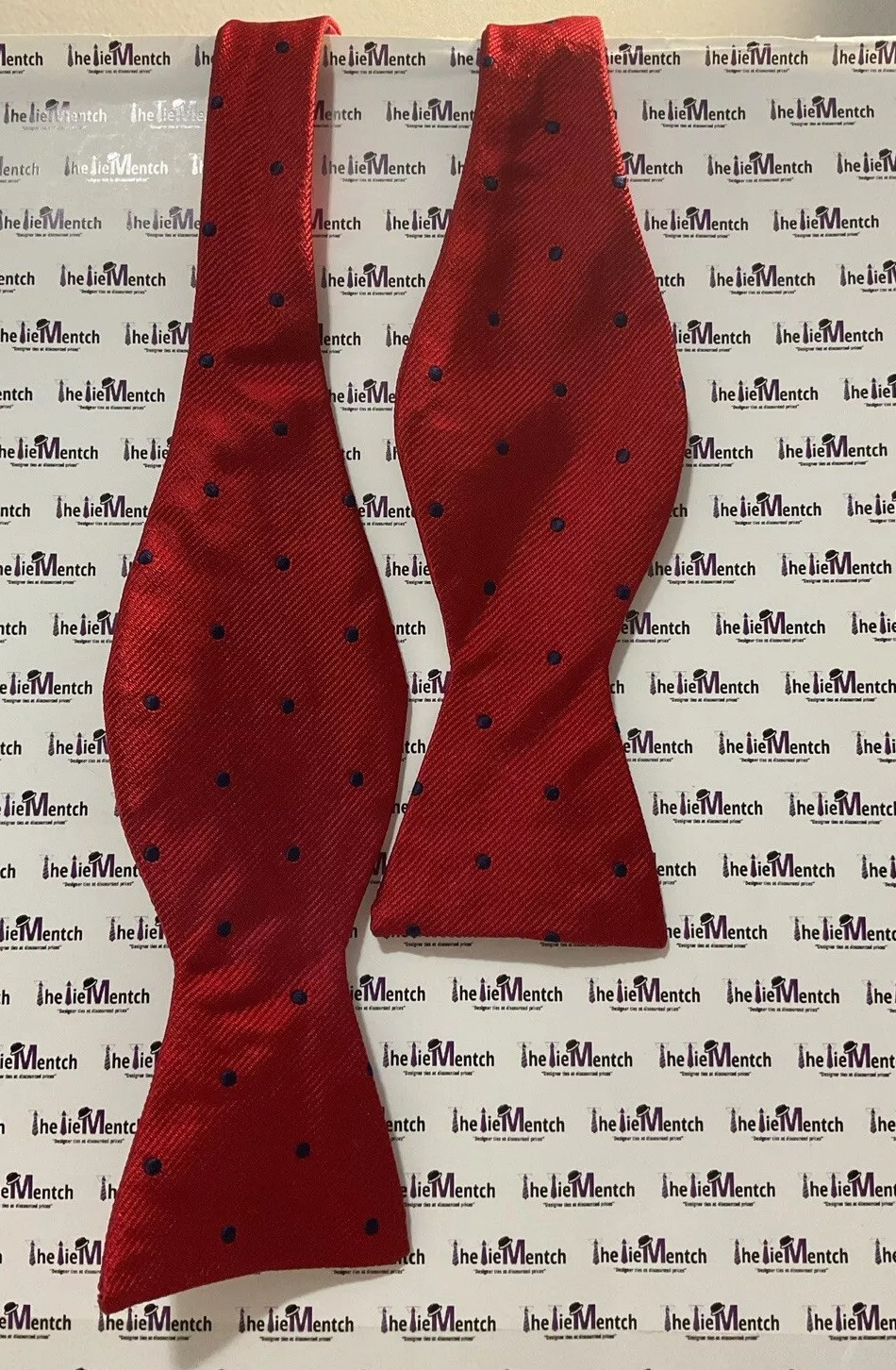 Brooks Brothers Red With Navy Polka Dot Design Self Tie Bow Tie(New-minor flaws)