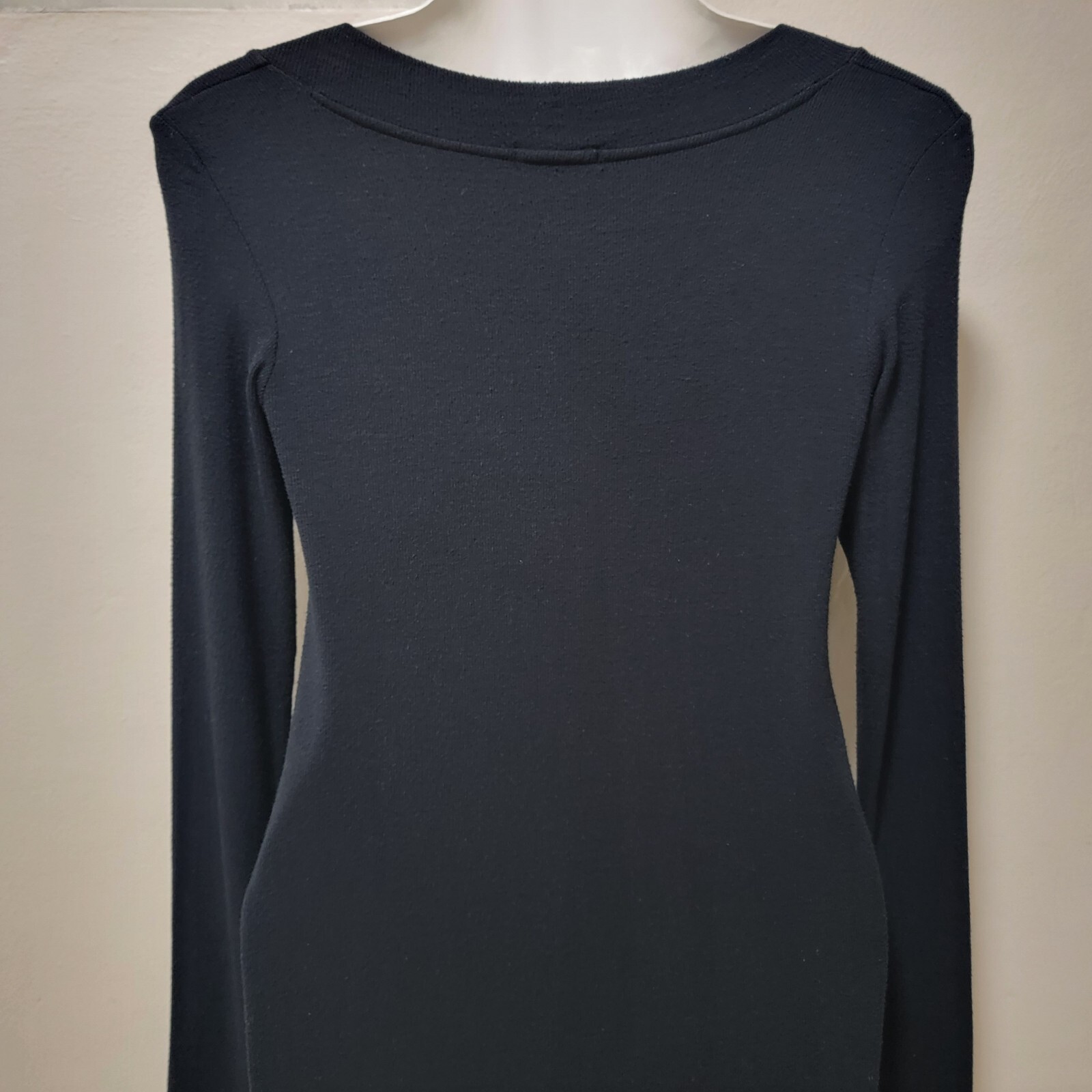 ATM Anthony Thomas Melillo Dress Black Ribbed Knit Bodycon Stretchy Sweater S