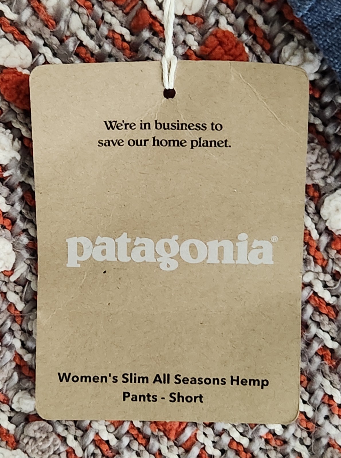 NWT Patagonia Women’s Slim All Seasons Hemp Pants in Blue; Size 12 SHORT