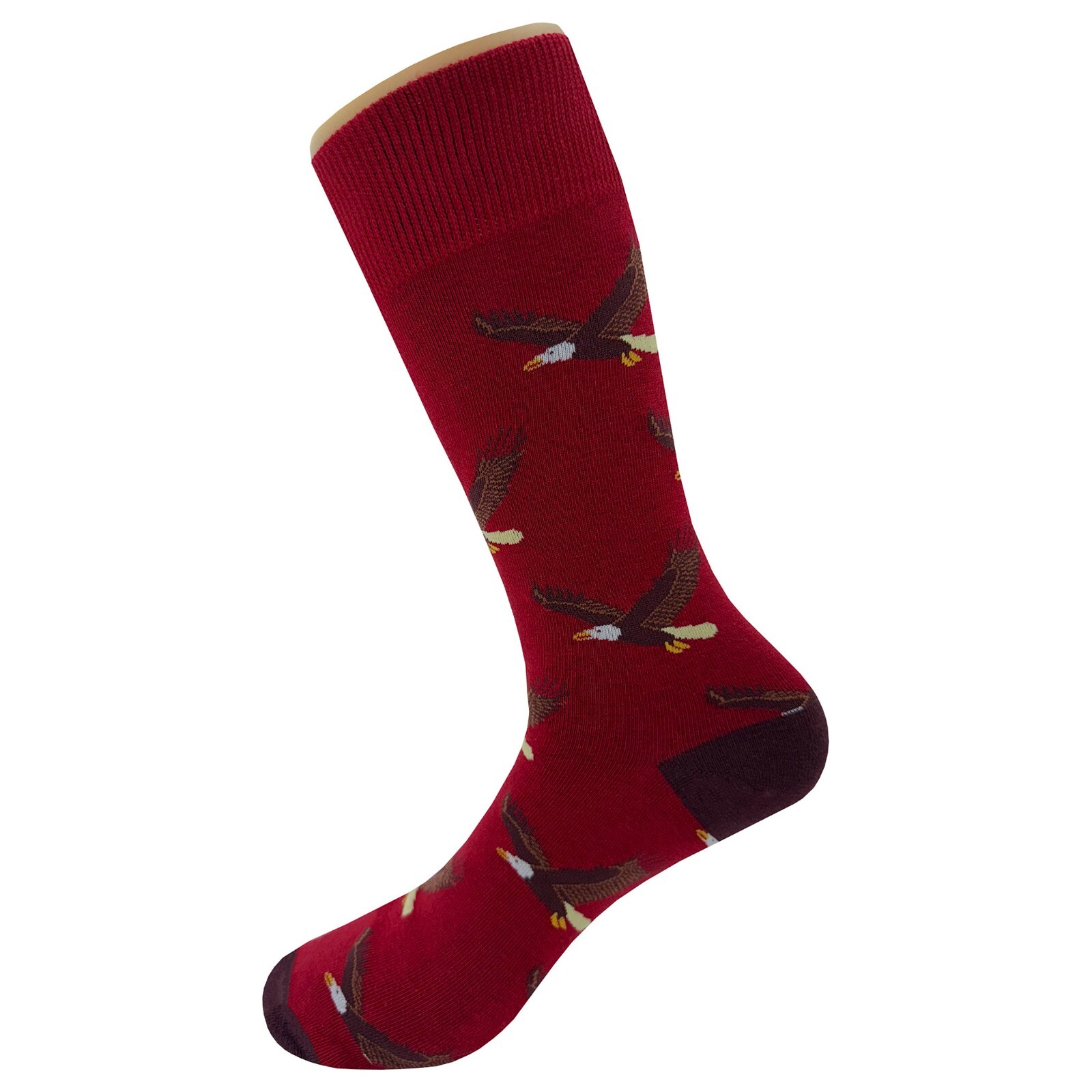 NWT Bald Eagle Dress Socks Novelty Men 8-12 Red Crazy Fun Sockfly