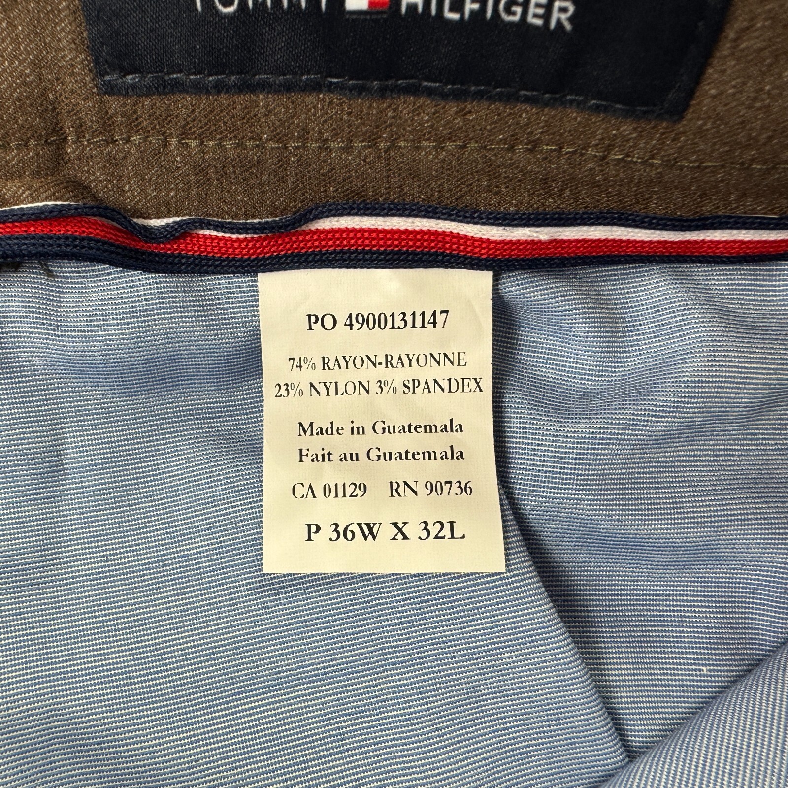 Tommy Hilfiger Mens TH Flex Finn Modern Fit Twill Pants Tobacco Brown 36×32