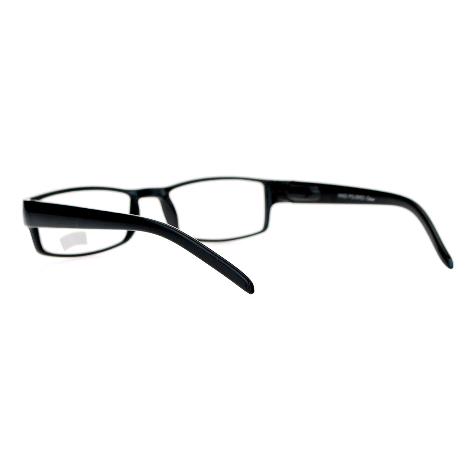 Black Clear Lens Glasses Classic Rectangular Eyeglasses Frame Spring Hinge