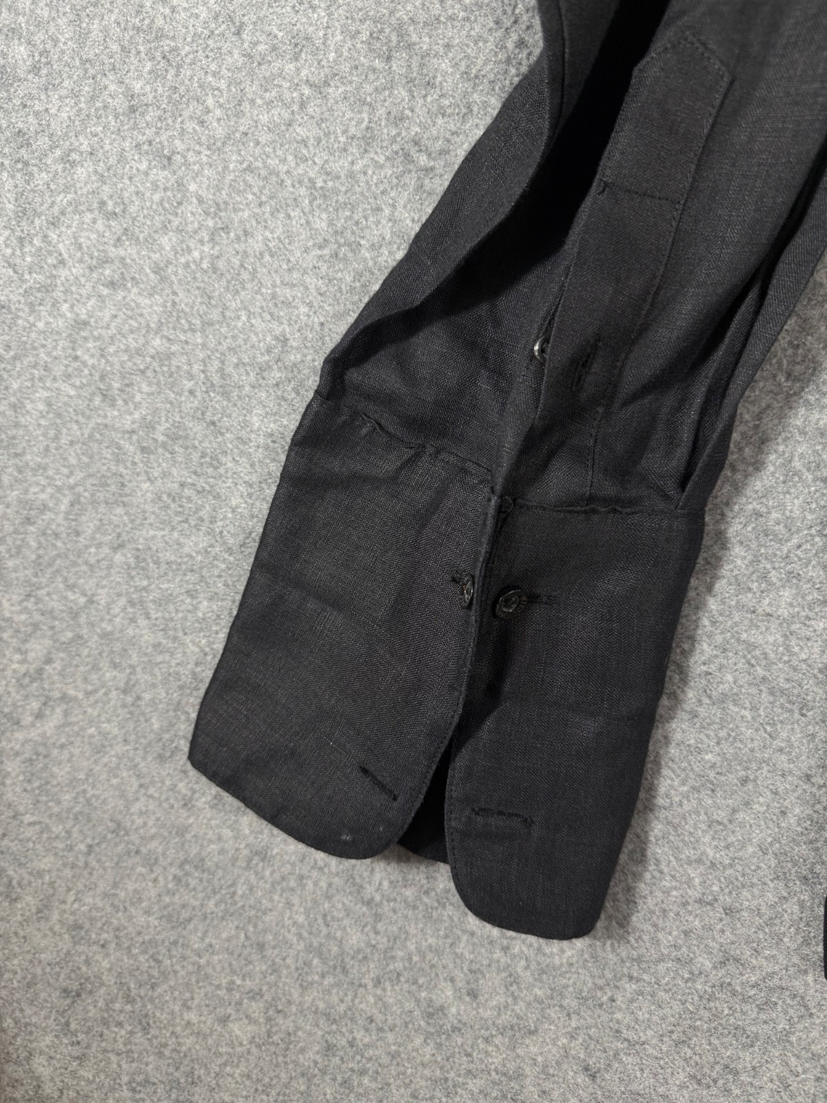 Mojito Signature Co. Guayabera Wedding Shirt Mens XL Black Linen French Cuffs