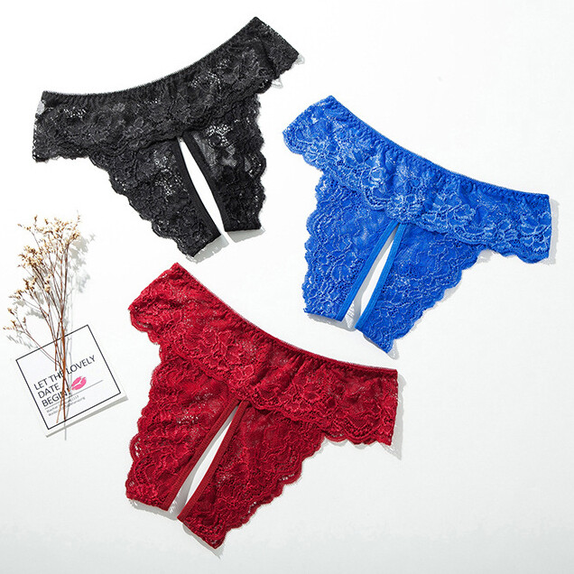 Plus Size Womens Lace Crotchles Panties Thongs G-string Lingeries Sexy Underwear
