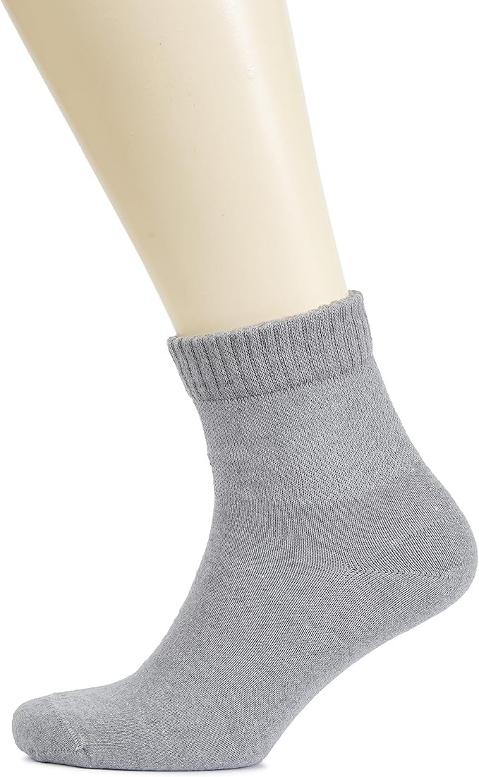 Hugh Ugoli Cotton Diabetic Men’s Socks, Ankle, Loose, Wide Stretchy, 4 Pairs