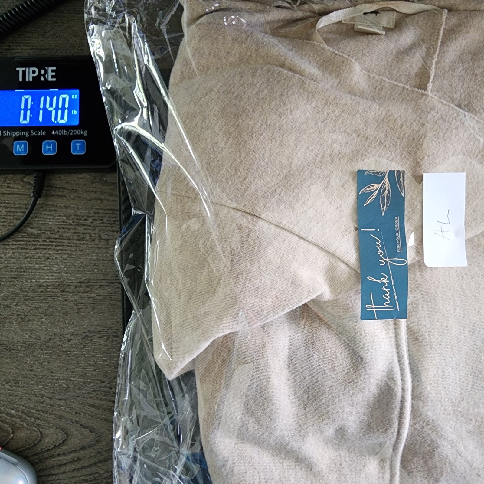 Pact Organic Cotton Open Front Cardigan L/XL Tan Pockets Coastal Lounge Capsule
