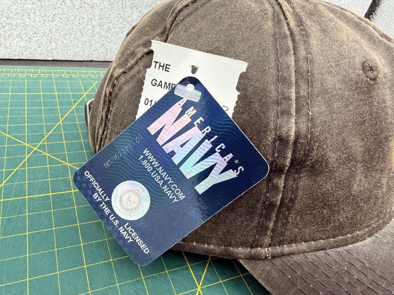 USN United States Navy 1775 Logo Waxed Canvas StrapBack Hat – by The Game – NWT!
