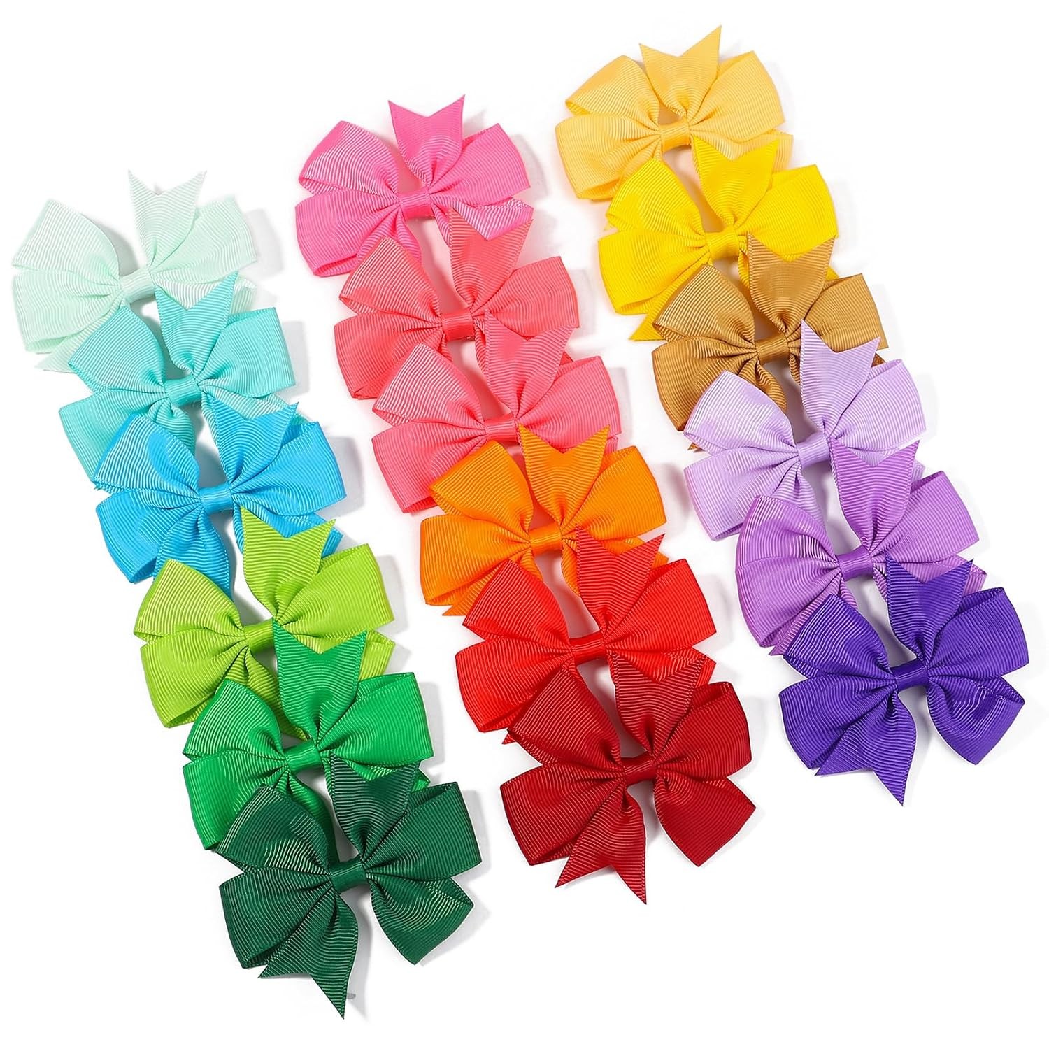 40PCS 3 Inch Hair Bows for Girls Grosgrain Ribbon Toddler Accessories with