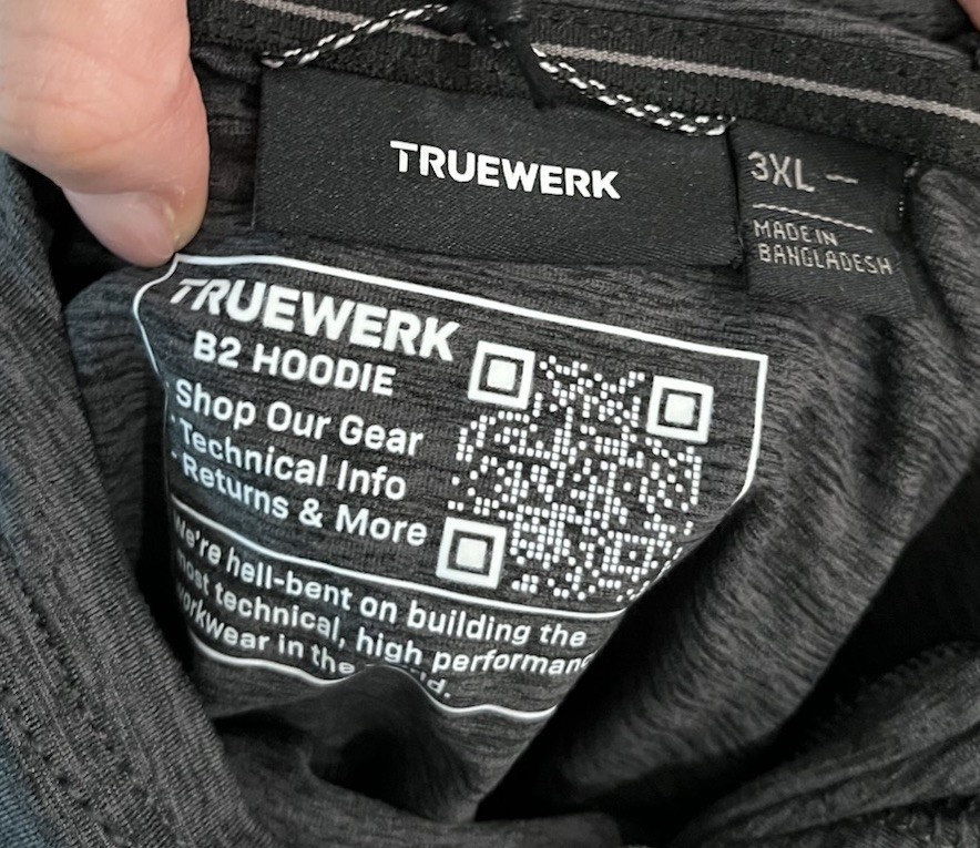 Truewerk Workwear Gray B2 Hoodie Men’s Sweatshirt Size 3XL
