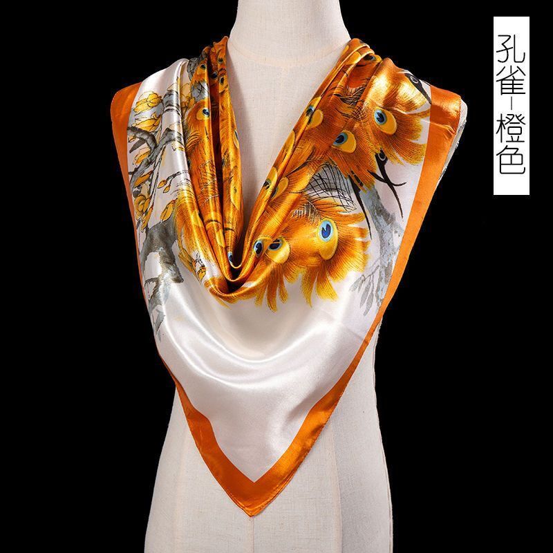 Hangzhou Silk Scarf 90x90cm Long Sheer Wrap Beach Cover Up Sunscreen Shawl