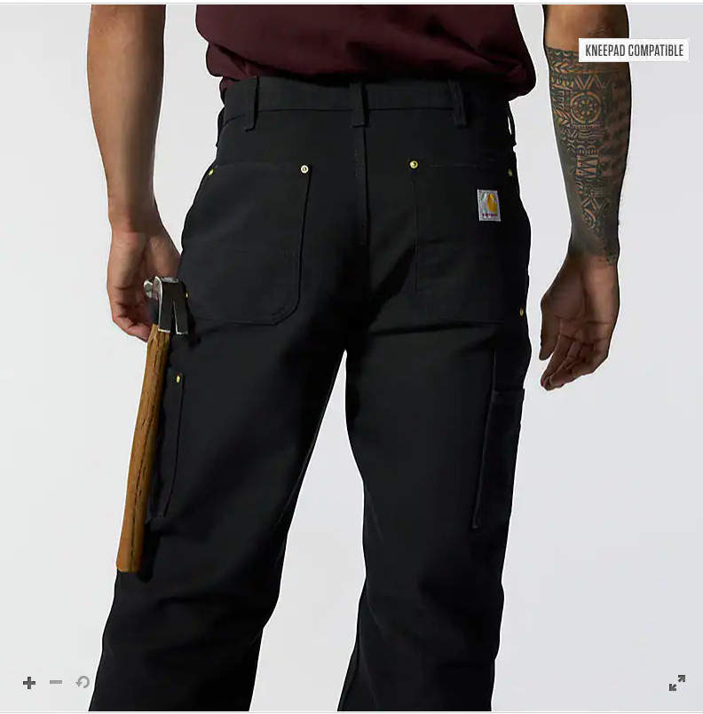 CARHARTT Iconic B01 Firm Duck Double-Front Dungaree – Black NEW