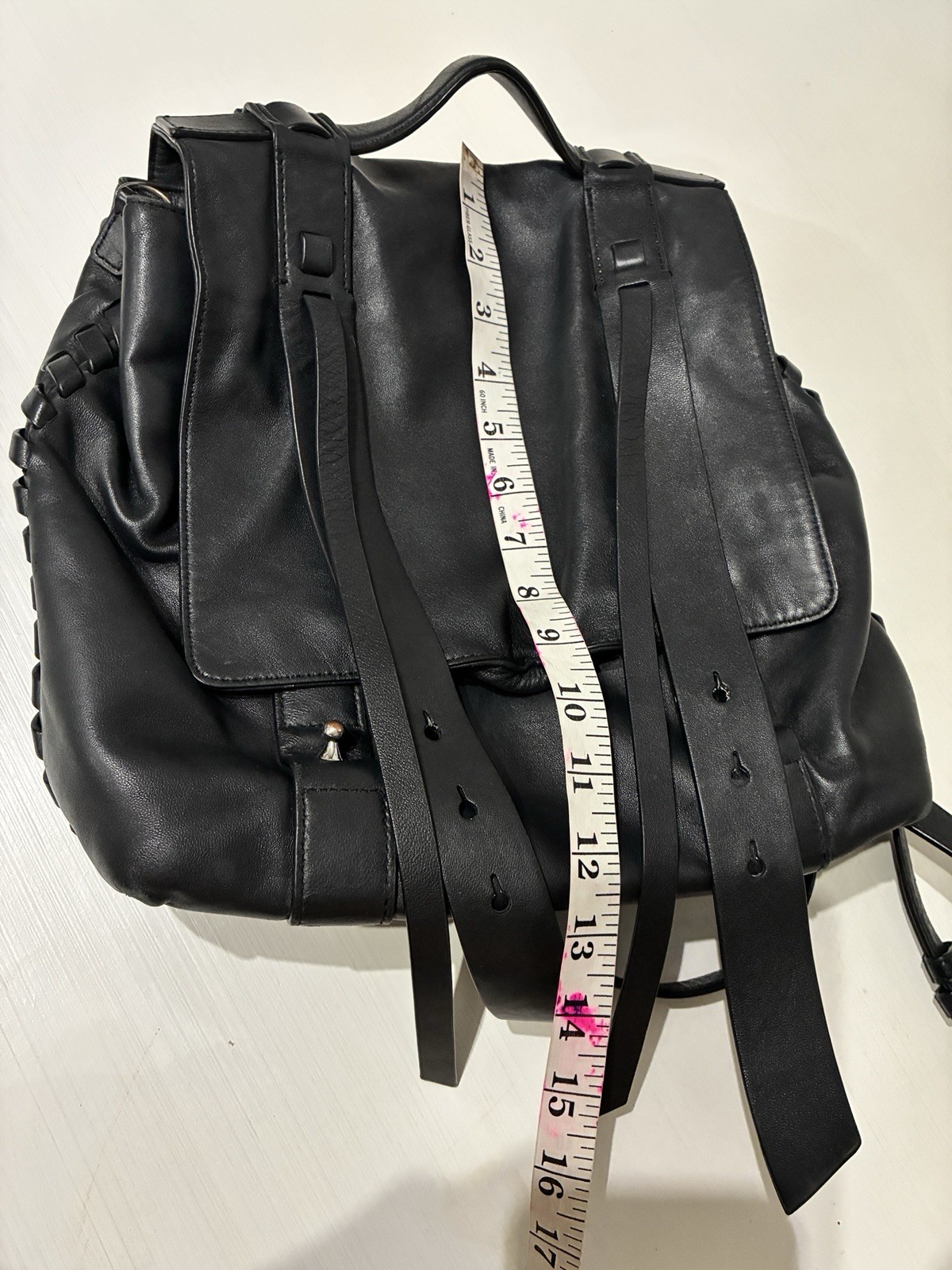 All Saints: Black Leather Backpack | Versatile for All Seasons