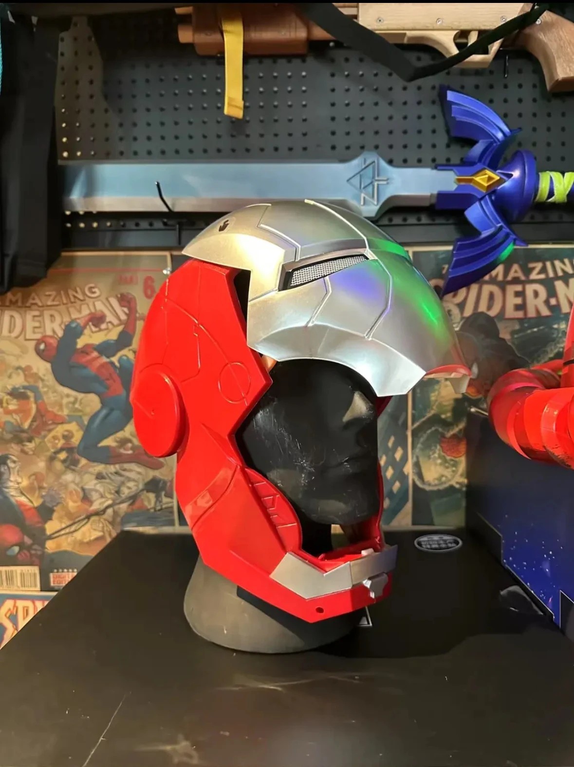 Iron Hero Electronic Helmet Wearable Auto Opening Mask LED Cosplay Adult