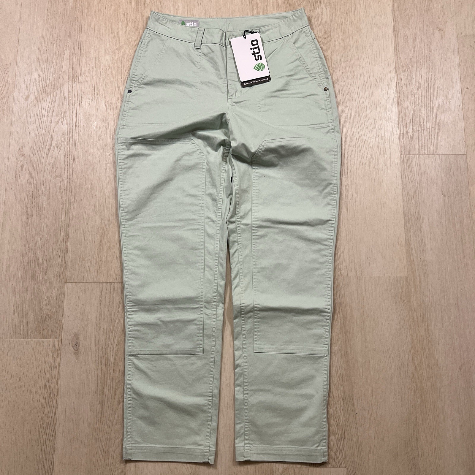 NWT Woman’s 8 Stio Rivet Twill Carpenter Pants Light Green Double Knee