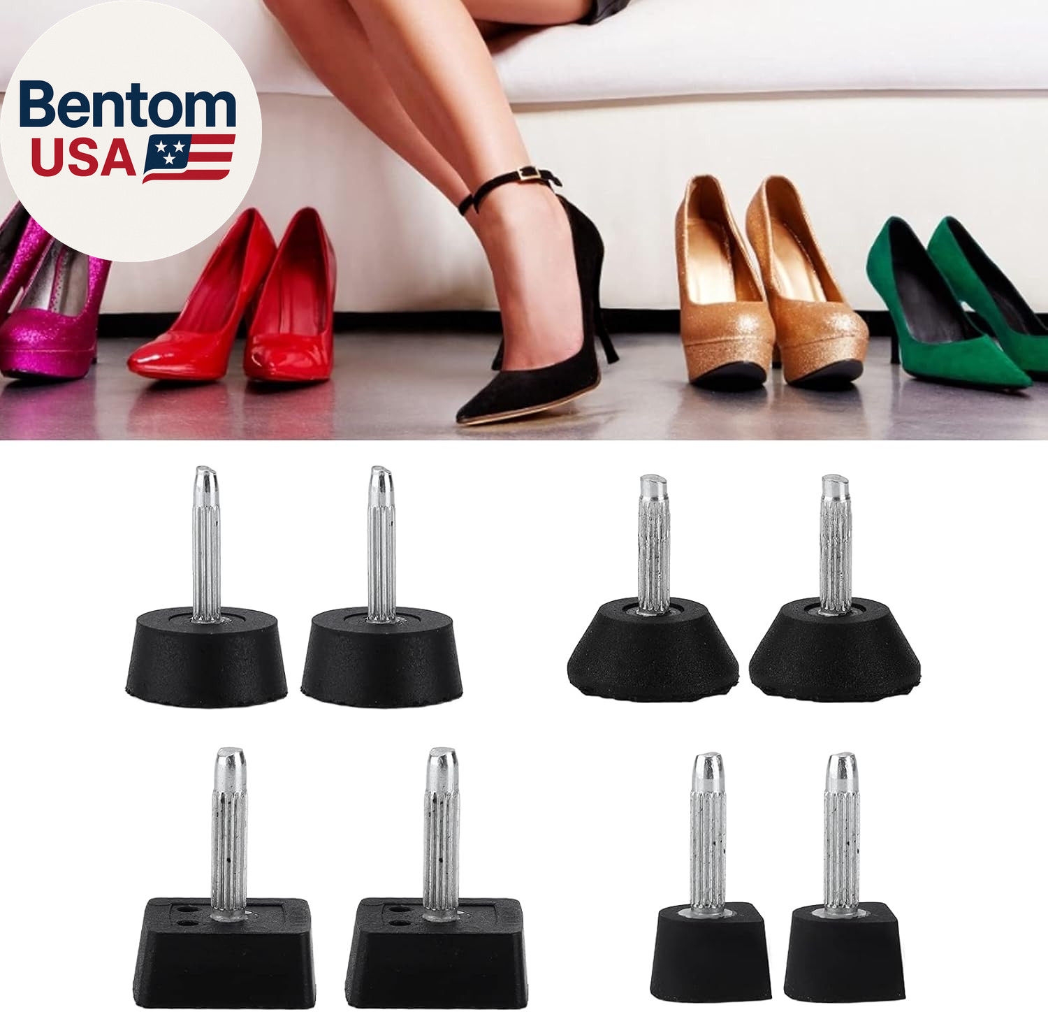 Shoe Repair Kit, 80Pcs High Heel Tips Shoes Replacement Tap Caps Boot Heel Repai