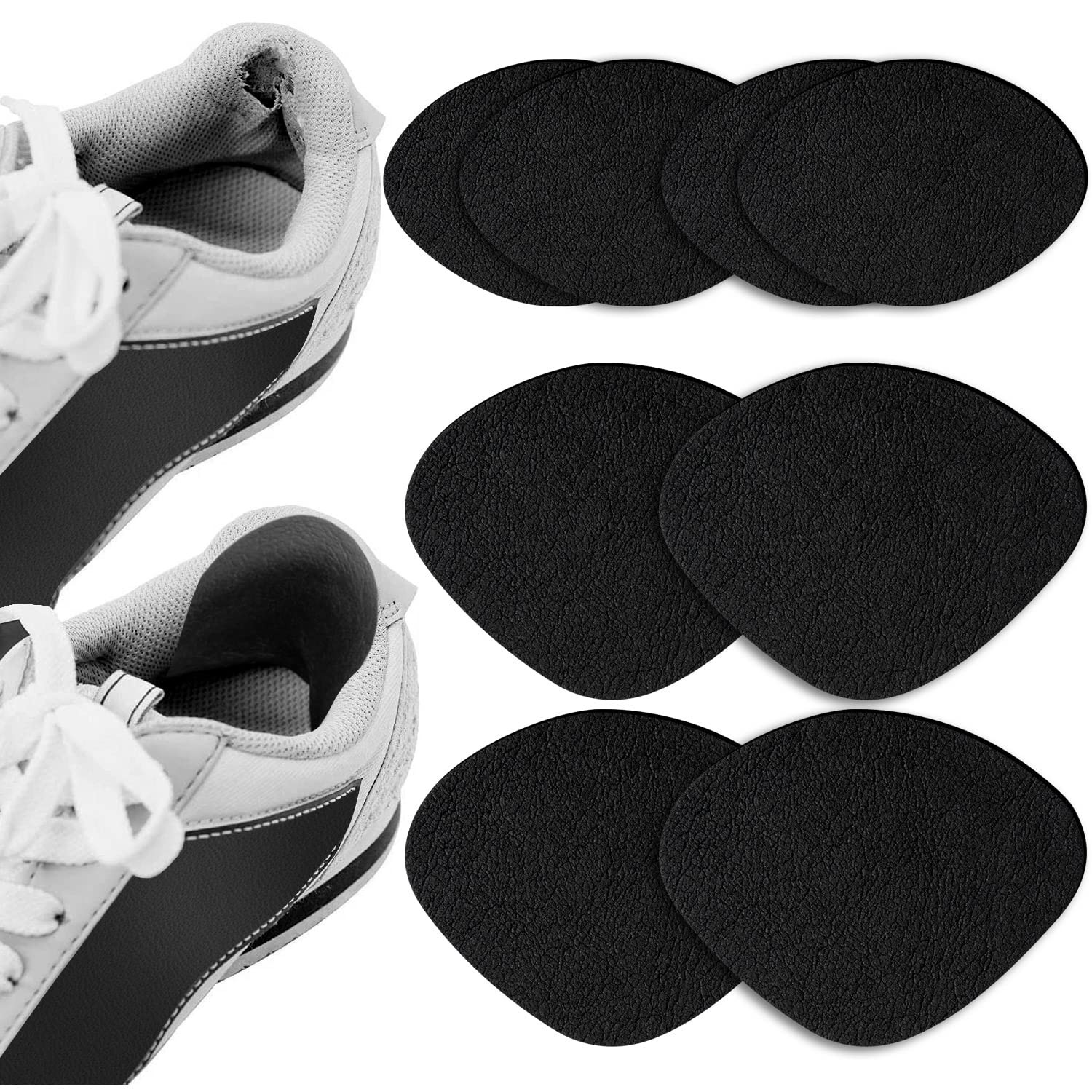 HTZNHXT Shoe Heel Repair, 4 Pairs Adhesive Inside 4 Pair (Pack of 1), Black