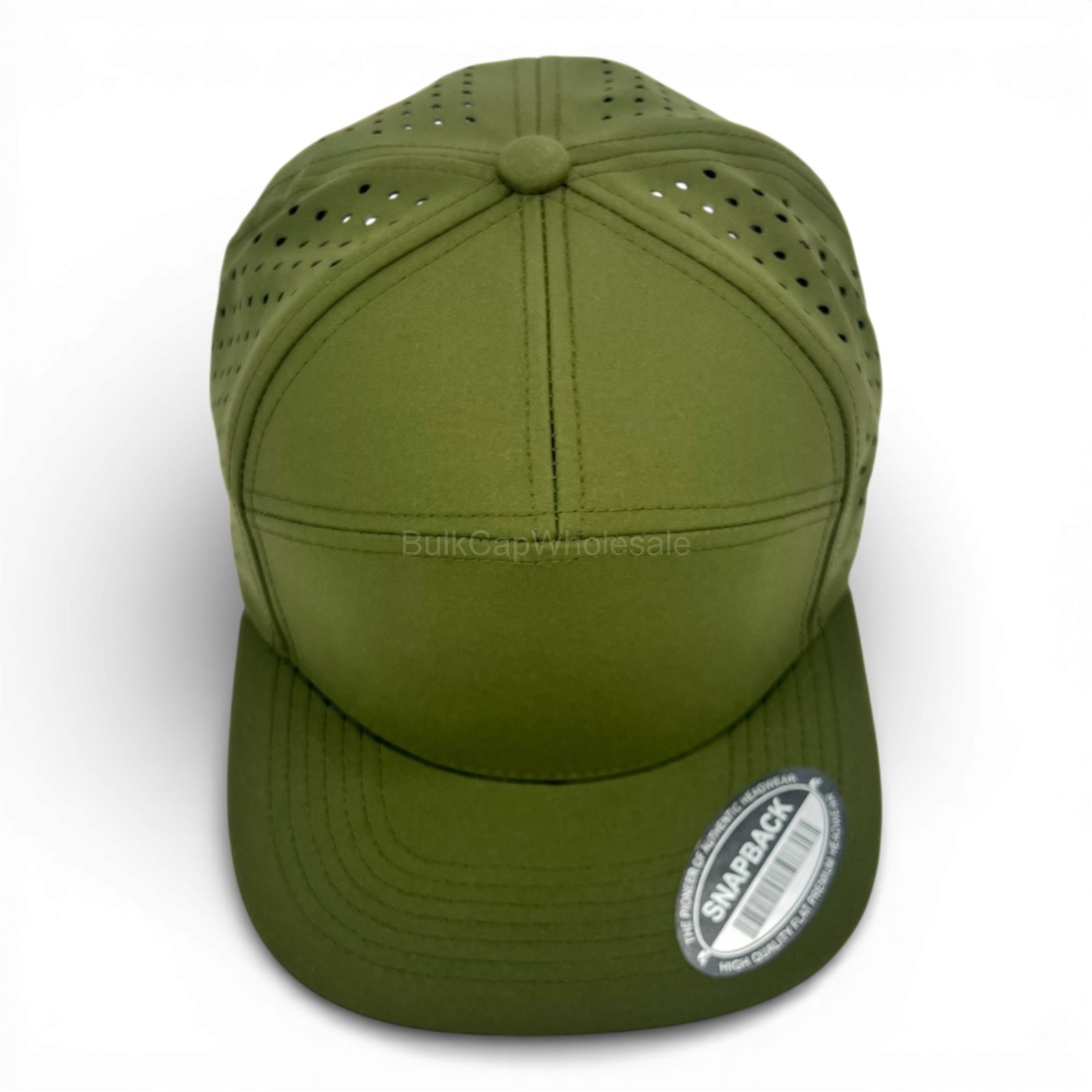 Men’s Snapback Hat Laser Vented 7 Panel Flat Brim Baseball Cap Adjustable