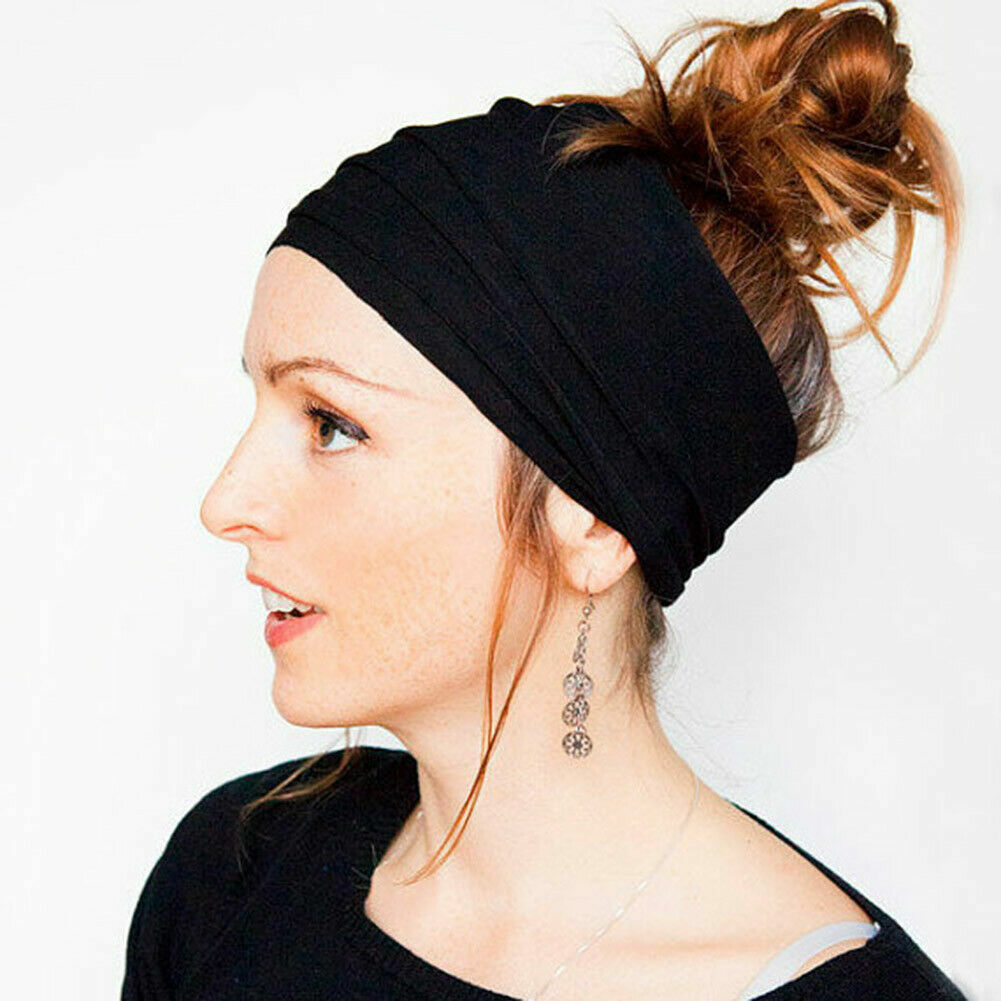 2pcs Elastic Stretch Wide Head band Hairband Running Yoga Turban Women Head mask