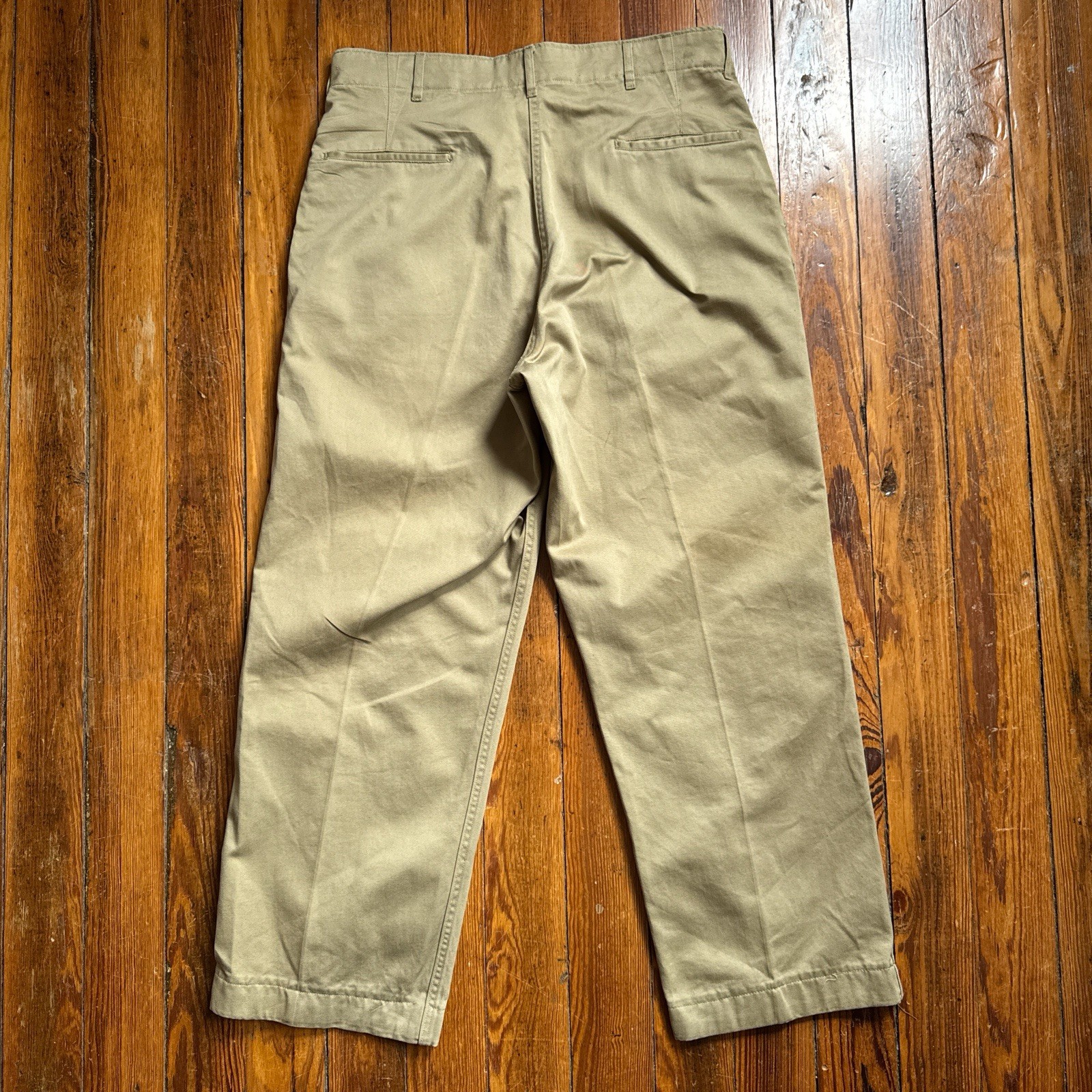 Vintage 50’s US Military Button Fly Khaki Pants Trousers Measured 35×28 Chinos