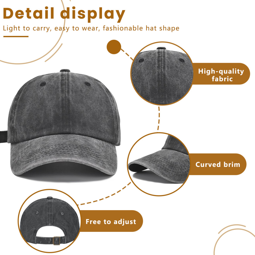 Custom Washed Baseball Cap Personalized Text Photo Logo Adjustable Unisex