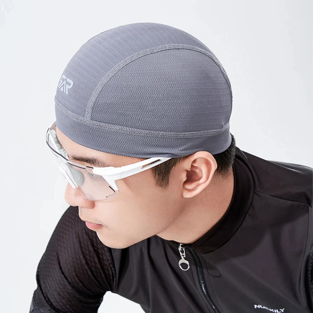 Gray Caps Sweat Wicking Skull Caps Cooling Helmet Liner Beanie Hats for Cycling