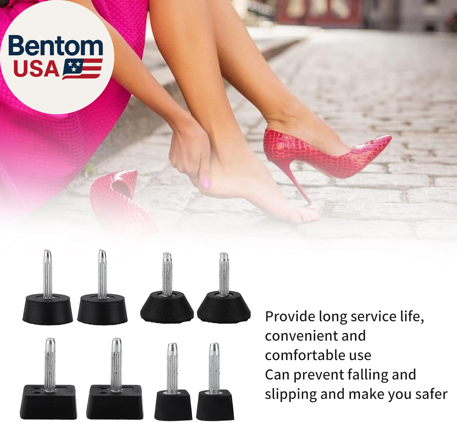 Shoe Repair Kit, 80Pcs High Heel Tips Shoes Replacement Tap Caps Boot Heel Repai