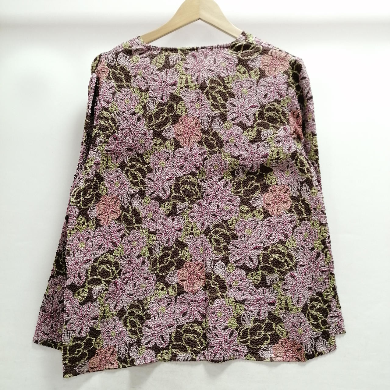 Issey Miyake HEART Floral Pattern Textile Crew Neck T-Shirt M 24in