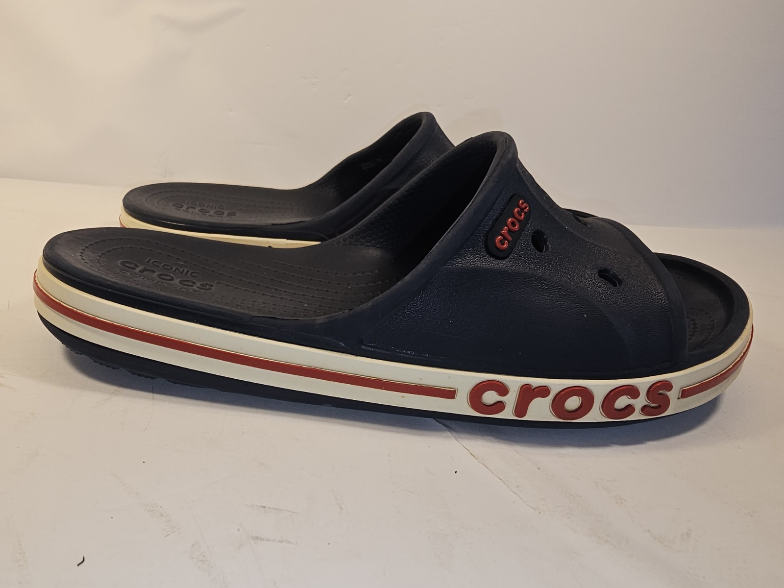 Crocs Unisex Bayaband Slide – Navy/Pepper – Men’s 6 Womens 8