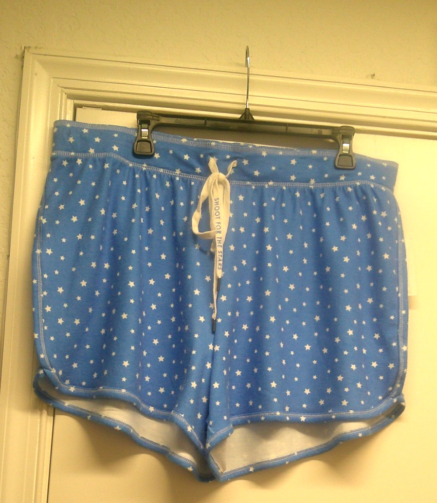 NWT PJ Salvage 2X Lounge,PJ’S Stars Shorts, Tranquil Blue, Tie Close W/ Elastic