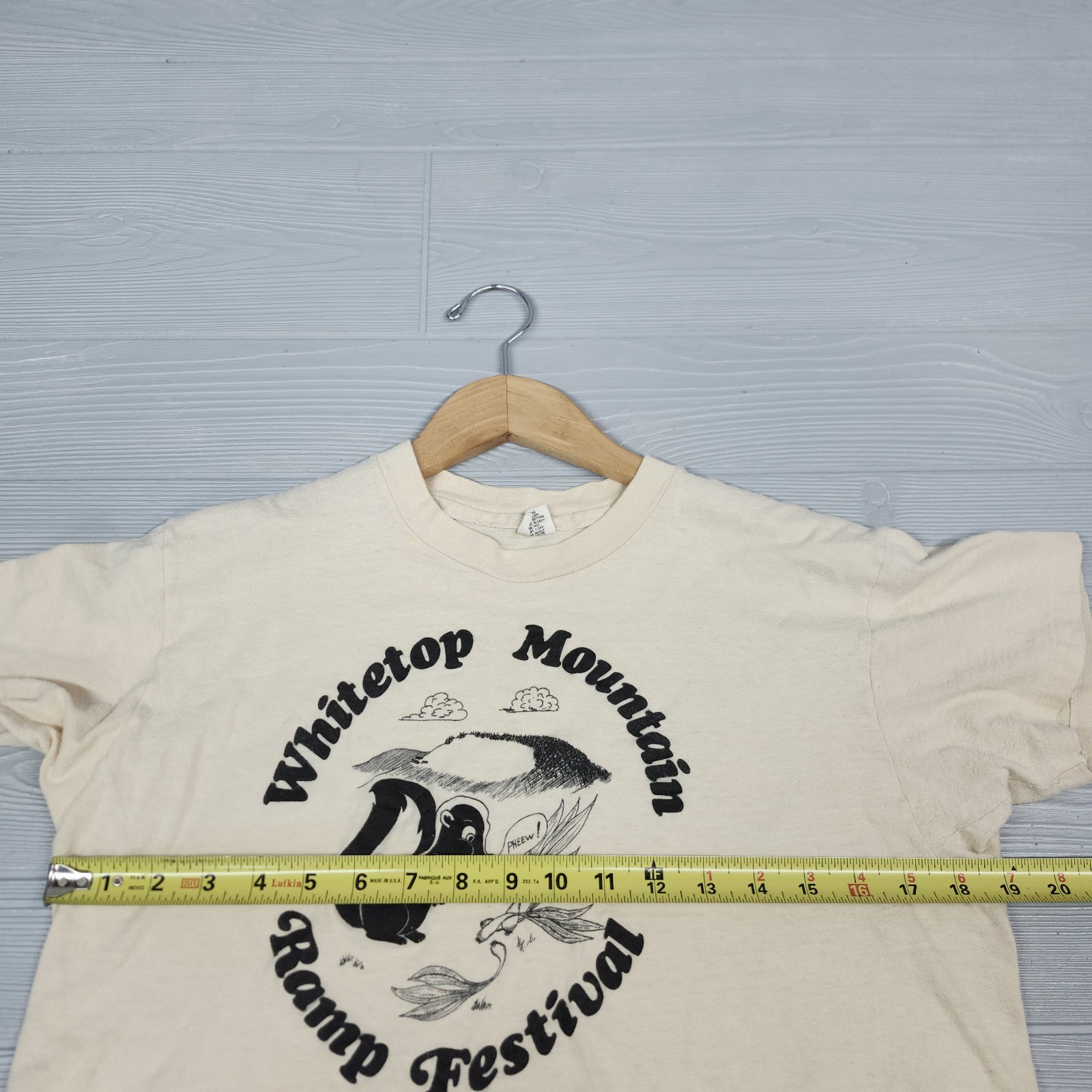 Vintage 70s 80s Hanes Whitetop Mountain Ramp Festival Skunk Tshirt Womens L