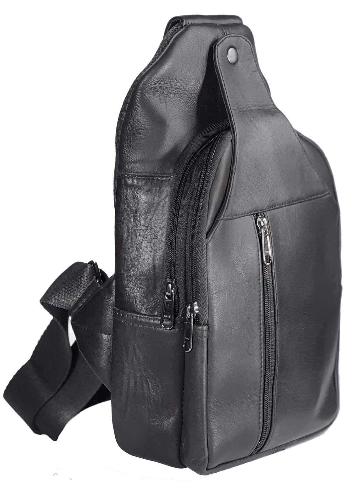 Men’s Sling Backpack Genuine Leather Chest bag Crossbody Bag Shoulder Bag